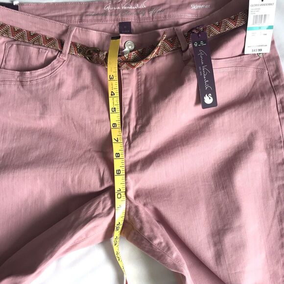 NWT Gloria Vanderbilt Womens Skimmer Capris Pink Sasha 16 All Around Slimming - Picture 8 of 10